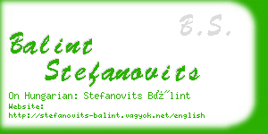 balint stefanovits business card